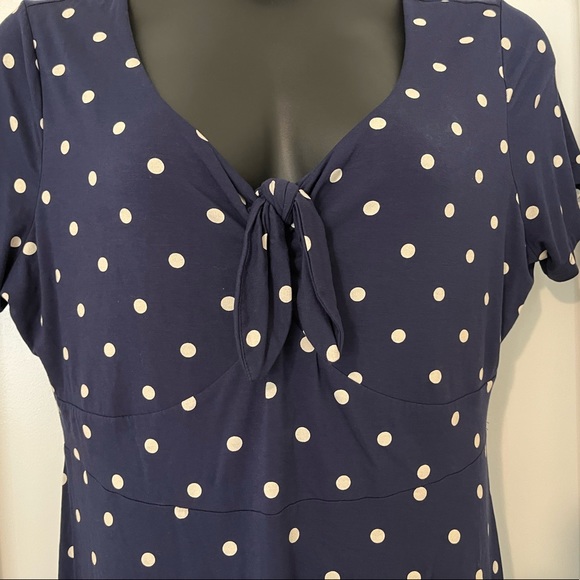 Old Navy Short Sleeve MIDI Dress Navy and White Polka Dot Size 1X - Picture 4 of 8